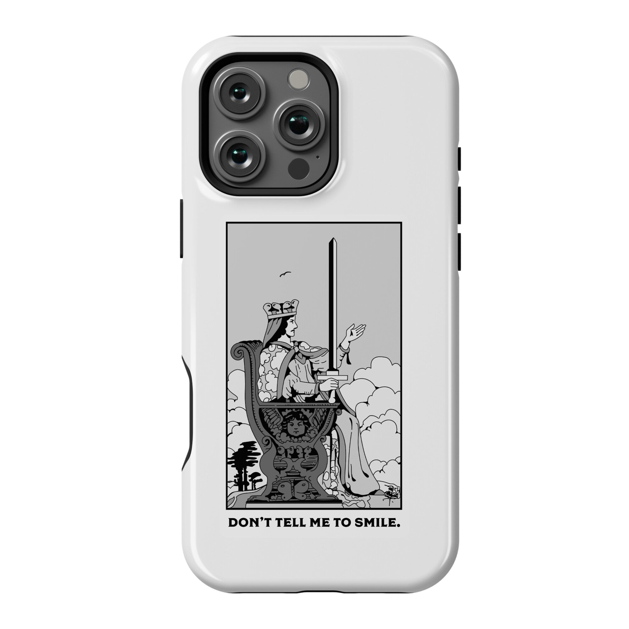 Don't Tell Me To Smile (Queen Of Swords Tarot) Phone Case